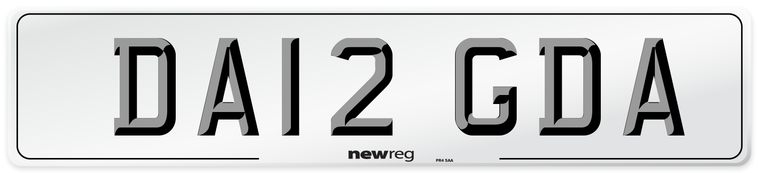 DA12 GDA Number Plate from New Reg